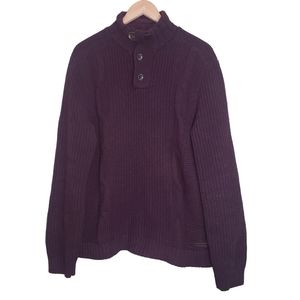Ted Baker London Trilogy Chunky Purple Cable Knit Mock Neck Sweater